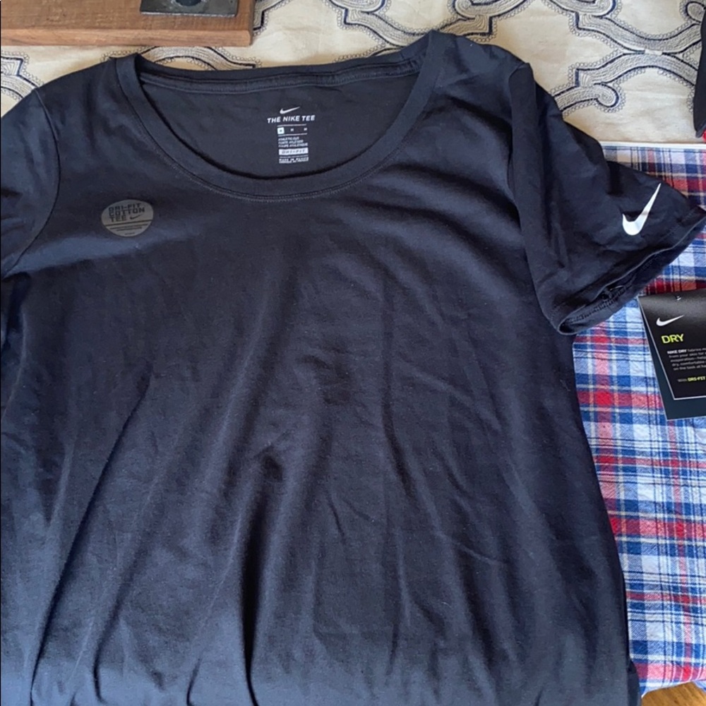 Black Nike Dry-Fit cotton tee.